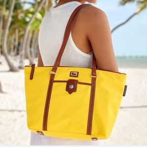 Yellow Nylon Dooney Bourke Tote w/ Accesories